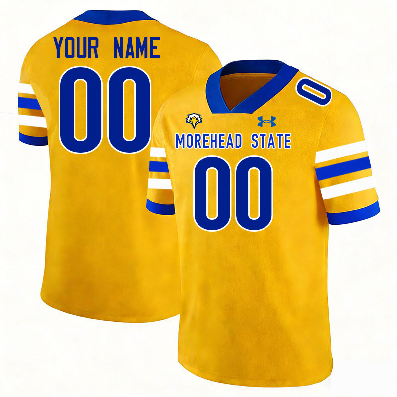 Custom Morehead State Eagles Name And Number Football Jerseys-Gold